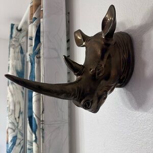 Bronze Rhino Wall Sculpture